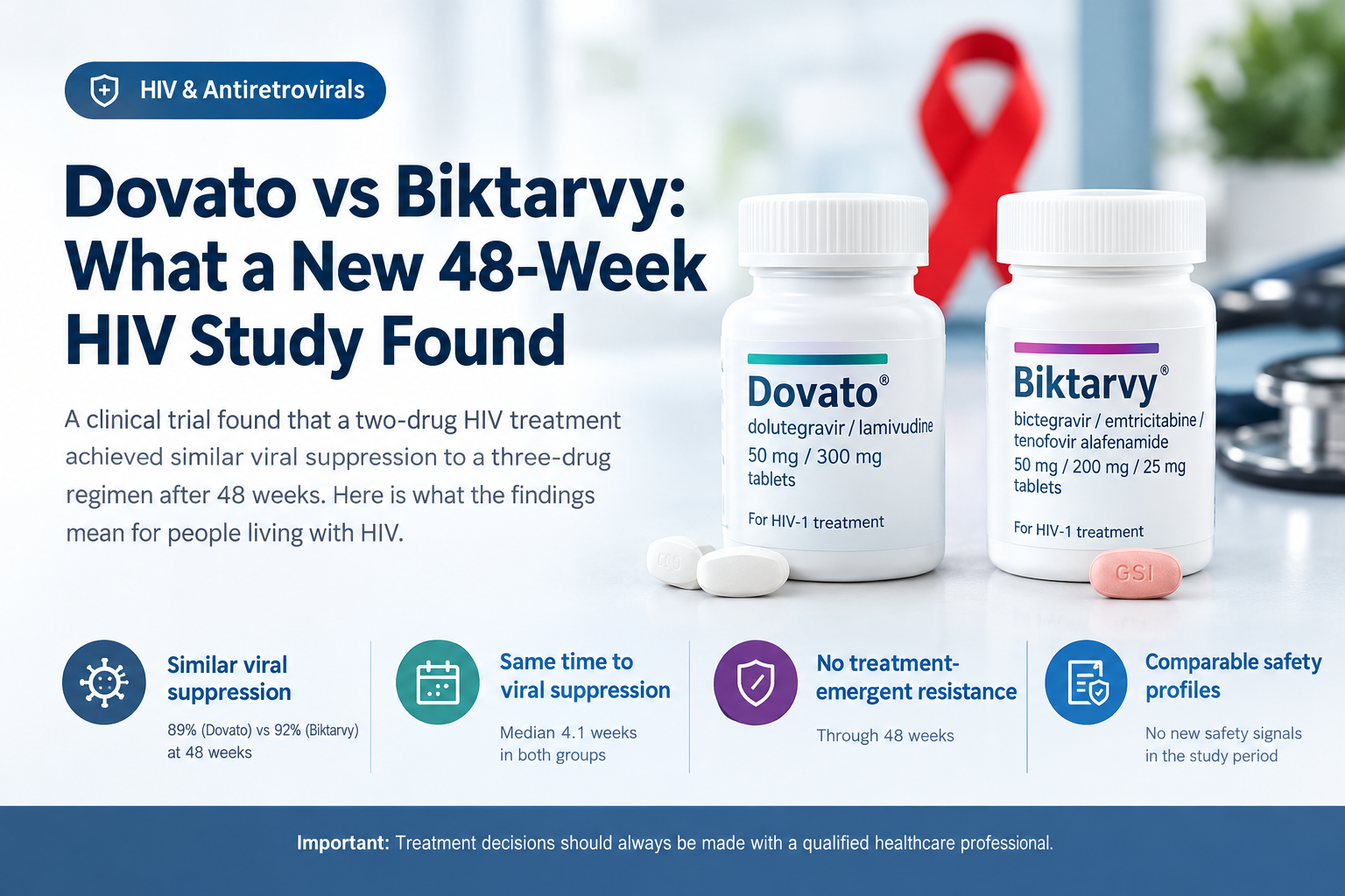 Dovato vs Biktarvy: comparison of 48-week HIV treatment study findings